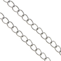 Stainless Steel Oval Chain, twist oval chain, original color 