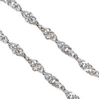 Stainless Steel Singapore Chain, original color, 3mm 