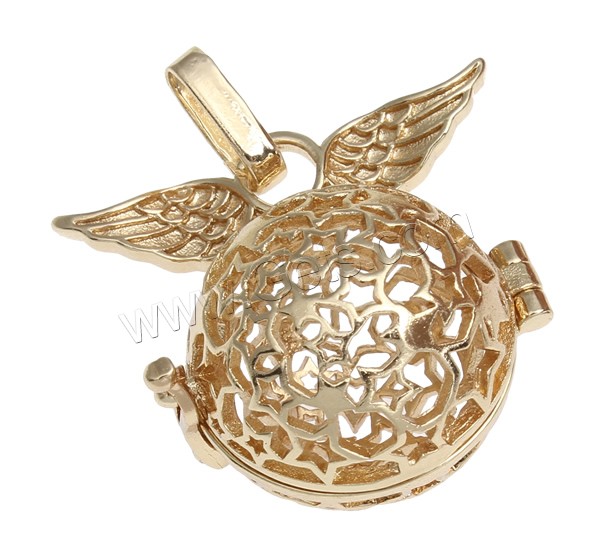 Pregnant Ball Locket Pendant, Brass, with brass bell, Round, plated, with painted & with star pattern & hollow, more colors for choice, nickel, lead & cadmium free, 30x27x21mm, Hole:Approx 3x7mm, Sold By PC