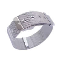 Stainless Steel Mesh Belt Buckle Bracelet, 304 Stainless Steel, original color .3 Inch 