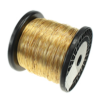 Brass Wire, with plastic spool, 14K gold plated 