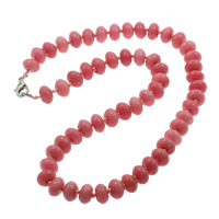 Кварцевые ожерелье, вишневый кварц, цинковый сплав Замок-карабин, Круглая форма, натуральный длина:Приблизительно 18 дюймовый, продается Strand