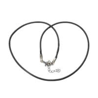 Rubber Necklace Cord, with Stainless Steel, stainless steel lobster clasp, 2.5mm Inch 