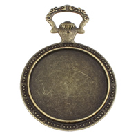 Zinc Alloy Pendant Cabochon Setting, Flat Round, plated Approx Inner Approx 35mm, Approx 