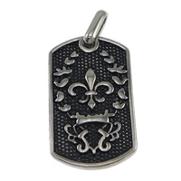 Stainless Steel Pendants, 316 Stainless Steel, Rectangle, blacken, original color Approx 4.5mm 