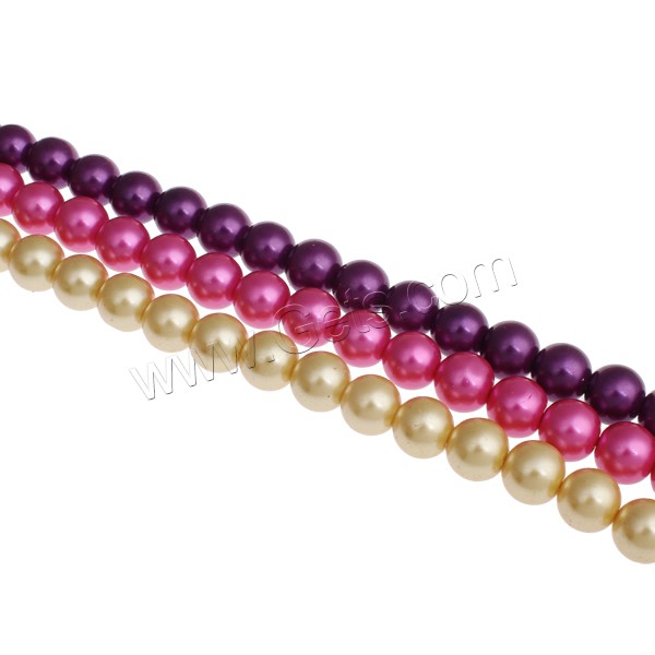 Glass Pearl Beads, Round, different size for choice, more colors for choice, Hole:Approx 1mm, Length:Approx 32 Inch, Sold By Bag