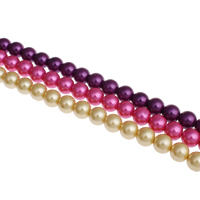 Perlas de Cristal, Perlas de vidrio, Esférico, diverso tamaño para la opción, más colores para la opción, agujero:aproximado 1mm, longitud:aproximado 32 Inch, Vendido por Bolsa