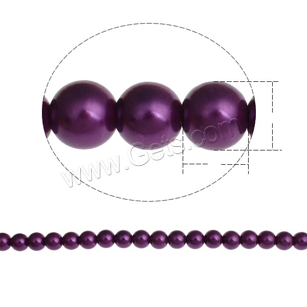 Perles de nacre en verre, perle de verre, Rond, normes différentes pour le choix, plus de couleurs à choisir, Trou:Environ 1mm, Longueur:Environ 32 pouce, Vendu par sac