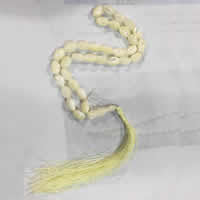 Tasbih, Haut Coque, avec corde en nylon, ovale, beige   Environ 13 pouce, Environ Vendu par brin