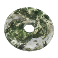 Moss Agate Pendants, Donut, natural Approx 10mm 