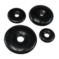 Black Stone Pendants, Donut, natural 