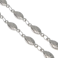 Stainless Steel Bar Chain, Flat Oval, original color 