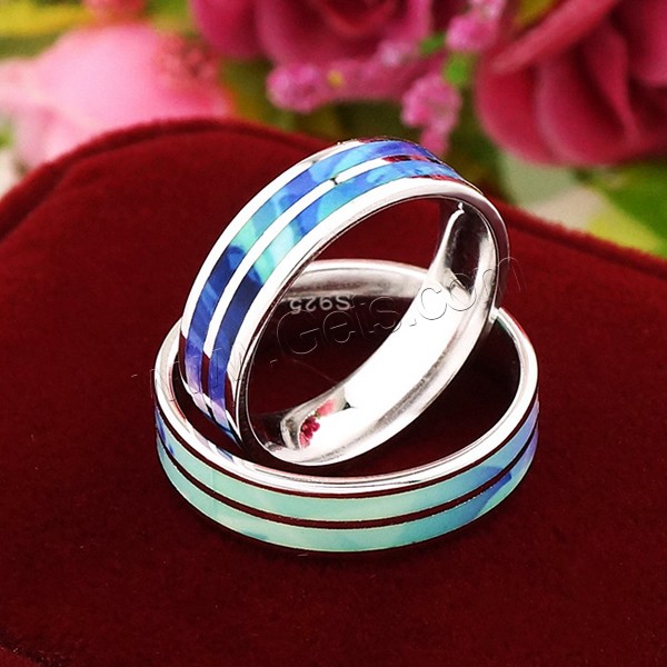 Sterling Silver Cloisonne Finger Ring, different size for choice, 5mm, Sold By PC