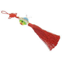 Decorative Tassel, Nylon Cord, with Crystal, Fish, handmade, kumihimo & faceted x Approx 12 Inch 