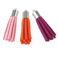 Decorative Tassel, Velveteen, with Zinc Alloy, platinum color plated Approx 1.5mm 