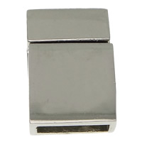 Cierre Magnético de Aleación de Zinc, Rectángular, chapado en color de platina, libre de níquel, plomo & cadmio, 13x19x6mm, agujero:aproximado 10.5x3mm, Vendido por UD