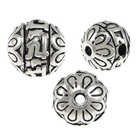 3 Holes Guru Beads, Thailand Sterling Silver, Round, Buddhist jewelry & om mani padme hum 