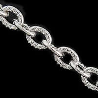 Stainless Steel Oval Chain, textured, original color Approx 
