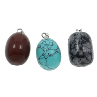 Pendentifs pierres gemmes mixtes , pierre gemme, avec laiton caution, naturel, mélangé Environ îte, Vendu par boîte