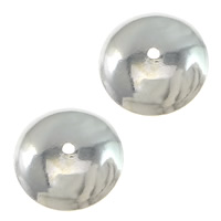 Sterling Silver Bead Caps, 925 Sterling Silver, Dome, plated Approx 1.2mm 