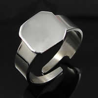 Кольцо из нержавеющей стали, Нержавеющая сталь 304, регулируемый, оригинальный цвет размер:6.5, продается PC