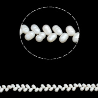 Perlas Arroz Freshwater, Perlas cultivadas de agua dulce, natural, Blanco, Grado A, 5-6mm, agujero:aproximado 0.8mm, longitud:aproximado 16 Inch, Vendido por Sarta