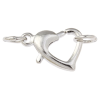 Brass Lobster Claw Clasp, Heart, platinum color plated, nickel, lead & cadmium free Approx 3mm 