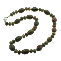 Ruby in Zoisite Necklace, zinc alloy lobster clasp  Approx 17 Inch 