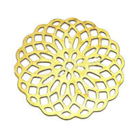 Filigree Brass Stampings, Flower, plated, hollow Approx 1.5mm 