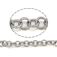 Stainless Steel Circle Chain, 304 Stainless Steel, round link chain, original color 