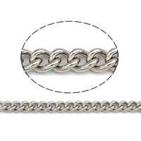 Stainless Steel Oval Chain, 304 Stainless Steel & twist oval chain, original color 