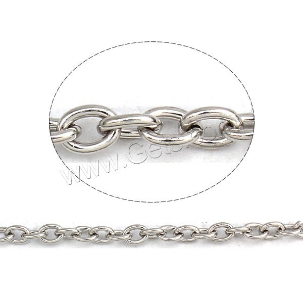 Stainless Steel Oval Chain, 304 Stainless Steel, different size for choice, original color, Sold By m