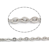 Stainless Steel Oval Chain, 304 Stainless Steel original color 