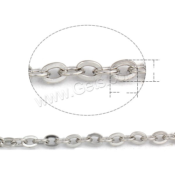 Stainless Steel Oval Chain, 304 Stainless Steel, different size for choice, original color, Sold By m
