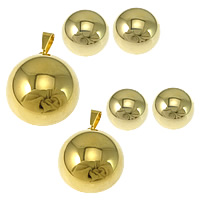 Fashion Stainless Steel Jewelry Sets, pendant & earring, Dome, gold color plated 