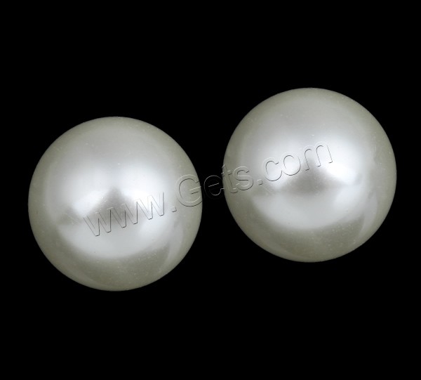 Glass Pearl Beads, Round, different size for choice & half-drilled, white, Grade A, Hole:Approx 1mm, 1000PCs/Bag, Sold By Bag