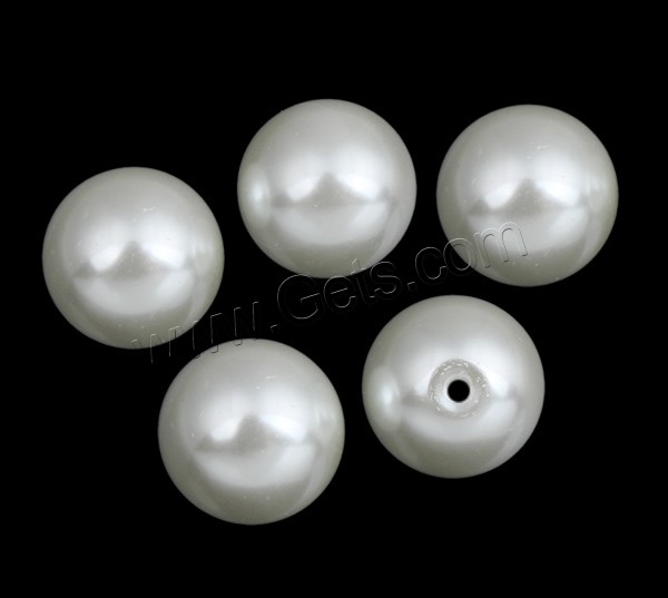 Glass Pearl Beads, Round, different size for choice, white, Grade A, Hole:Approx 1mm, 1000PCs/Bag, Sold By Bag