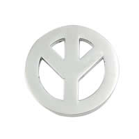 Encantos de etiqueta de acero inoxidable, Logo de la paz, Modificado para requisitos particulares, color original, 20x20x2mm, Vendido por UD