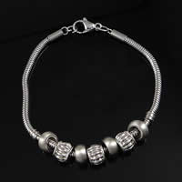 316 Stainless Steel European Bracelet, original color  Approx 7.5 Inch 