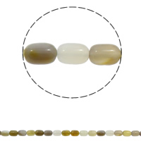 Natürliche graue Achat Perlen, Grauer Achat, Zylinder, 10x14mm, Bohrung:ca. 1mm, Länge:ca. 15.7 ZollInch, ca. 28PCs/Strang, verkauft von Strang