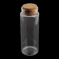 Glas Perle Kasten, mit Holzpfropfen, transparent, 47x120mm, verkauft von PC