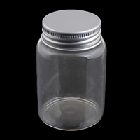 Glas Perle Kasten, mit Aluminium, transparent, 47x73mm, verkauft von PC
