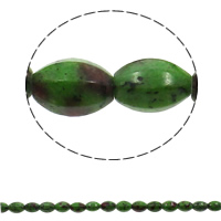 Рубин в цоизит, Красно-зеленый нефрит, Овальная форма отверстие:Приблизительно 1mm, длина:Приблизительно 15.7 дюймовый, Приблизительно 28ПК/Strand, продается Strand