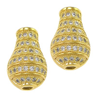 Cubic Zirconia Micro Pave Brass Beads, Vase, real gold plated, micro pave 17 pcs cubic zirconia Approx 2mm 