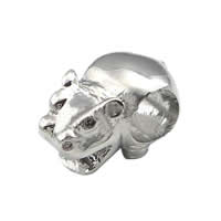 Stainless Steel European Beads, 316 Stainless Steel, Hippo, without troll Approx 5mm 
