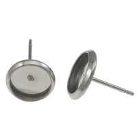 Stainless Steel Earring Stud Component, 304 Stainless Steel, original color, 8mm, 0.8mm, Inner Approx 6mm [