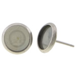 Stainless Steel Earring Stud Component, original color, 12mm, 12mm, 0.8mm, Inner Approx 10mm 