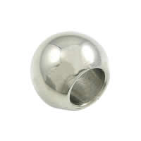 perles de grand trou en inox , acier inoxydable, tambour, approx Environ 8mm, Vendu par PC