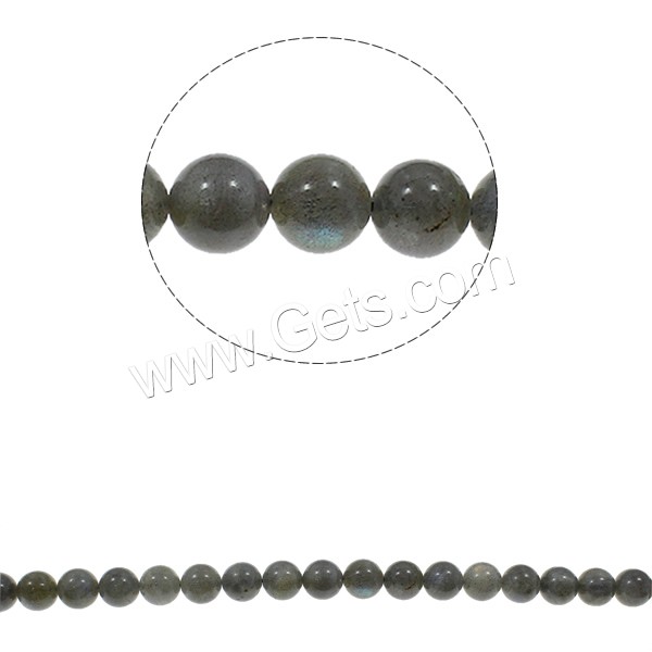 Perles en labradorite, Rond, naturel, normes différentes pour le choix, grade A, Trou:Environ 1.5mm, Longueur:Environ 15.3 pouce, Vendu par brin