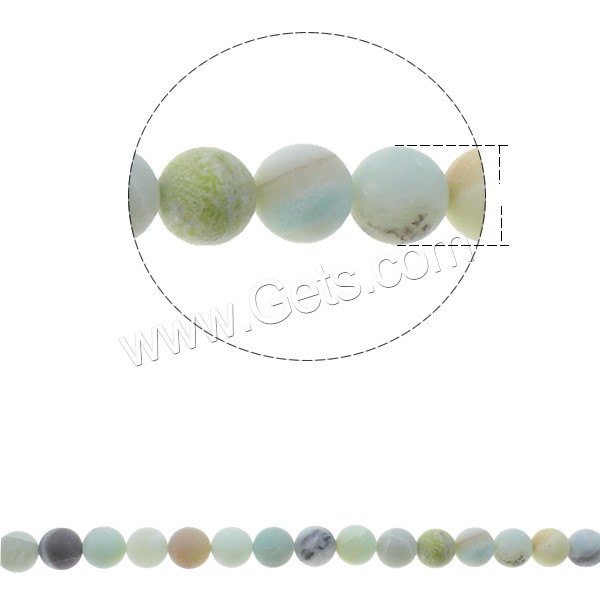Perles amazonite, Rond, naturel, normes différentes pour le choix & givré, Trou:Environ 1.5mm, Longueur:Environ 15.7 pouce, Vendu par brin